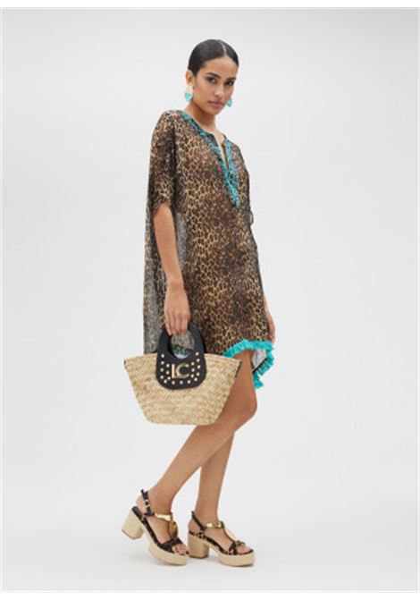 Vestito corto stampa animalier LOLA CASADEMUNT | LS2516051ANIMALIER TURCHESE